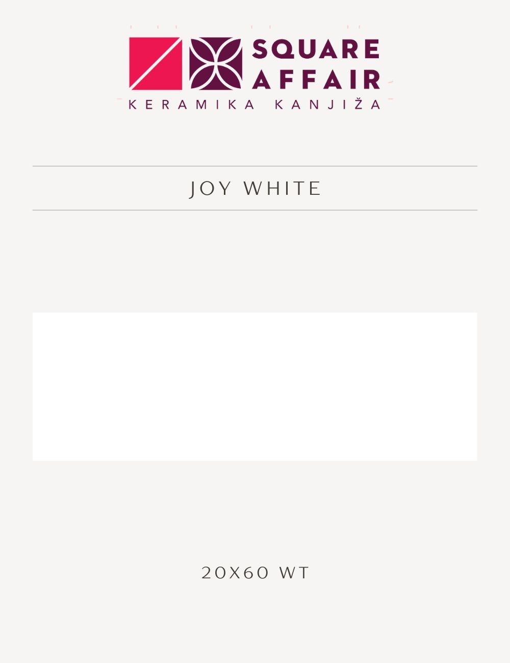 Keramika Kanjiža Joy White  - Zidne pločice 20x60