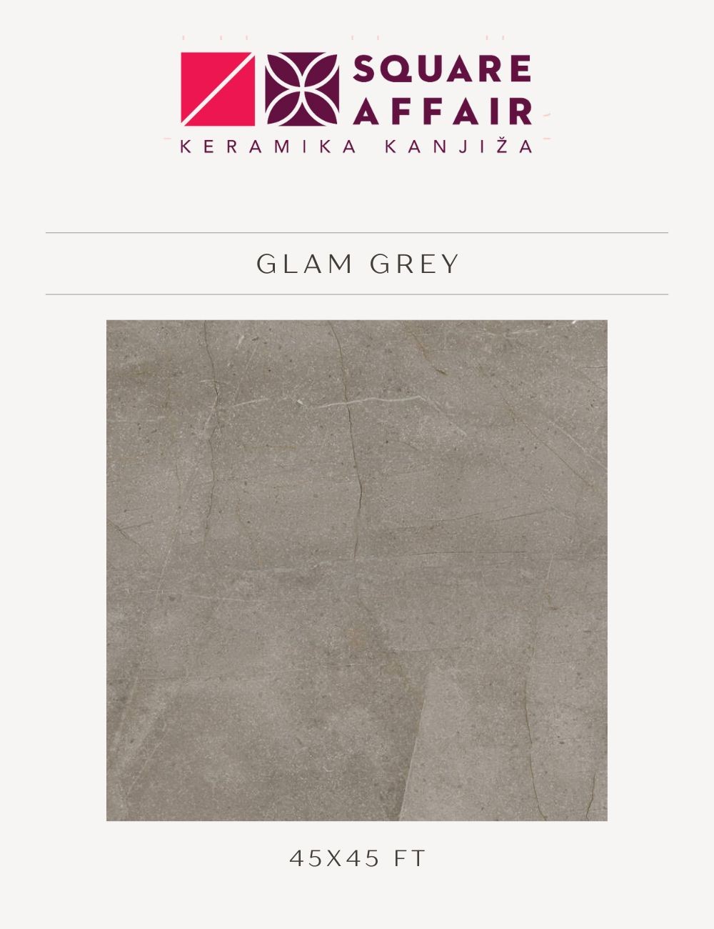 Podne pločice 45x45 Keramika Kanjiža - Glam Grey